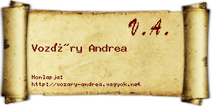 Vozáry Andrea névjegykártya