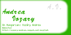 andrea vozary business card