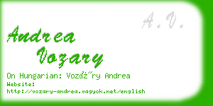 andrea vozary business card